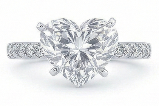 Natural Diamond Ring 3.50ct - White Gold 14K