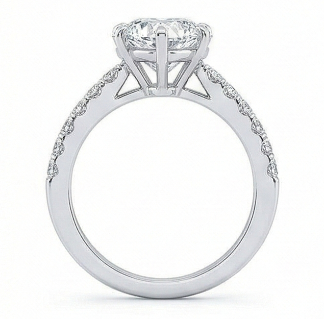 Natural Diamond Ring 3.50ct - White Gold 14K