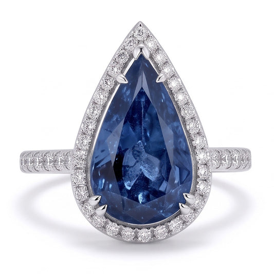 Natural Diamond Ring 3.75ct - White Gold 14K