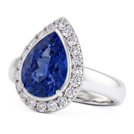 Natural Diamond Ring 3.75ct - White Gold 14K