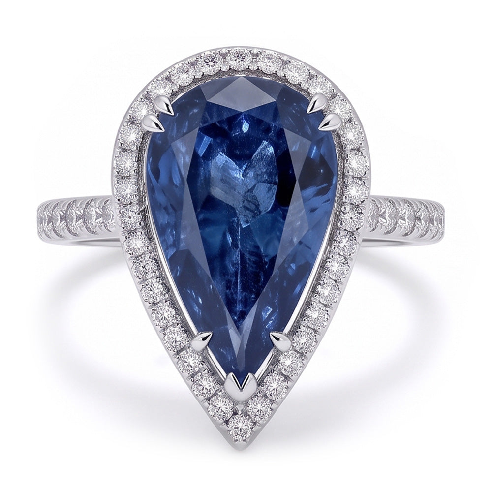 Natural Diamond Ring 3.75ct - White Gold 14K