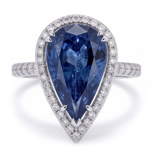 Natural Diamond Ring 3.75ct - White Gold 14K