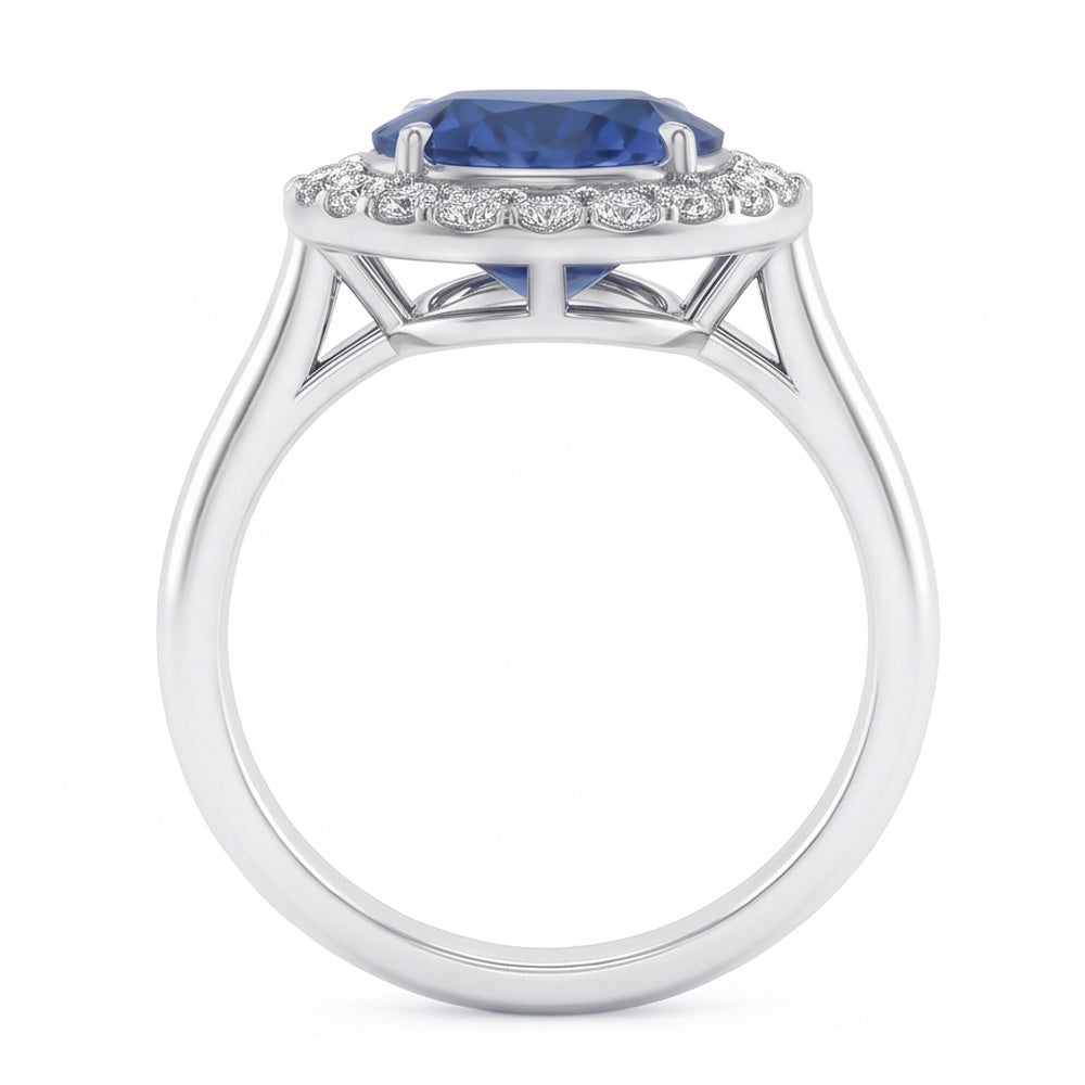 Natural Diamond Ring 3.75ct - White Gold 14K
