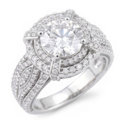 Natural Diamond Ring 3ct - White Gold 14K
