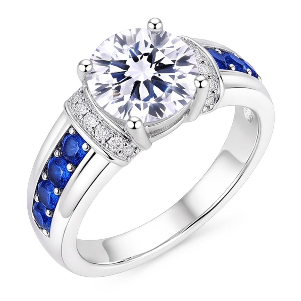 Natural Diamond Ring 3ct - White Gold 14K