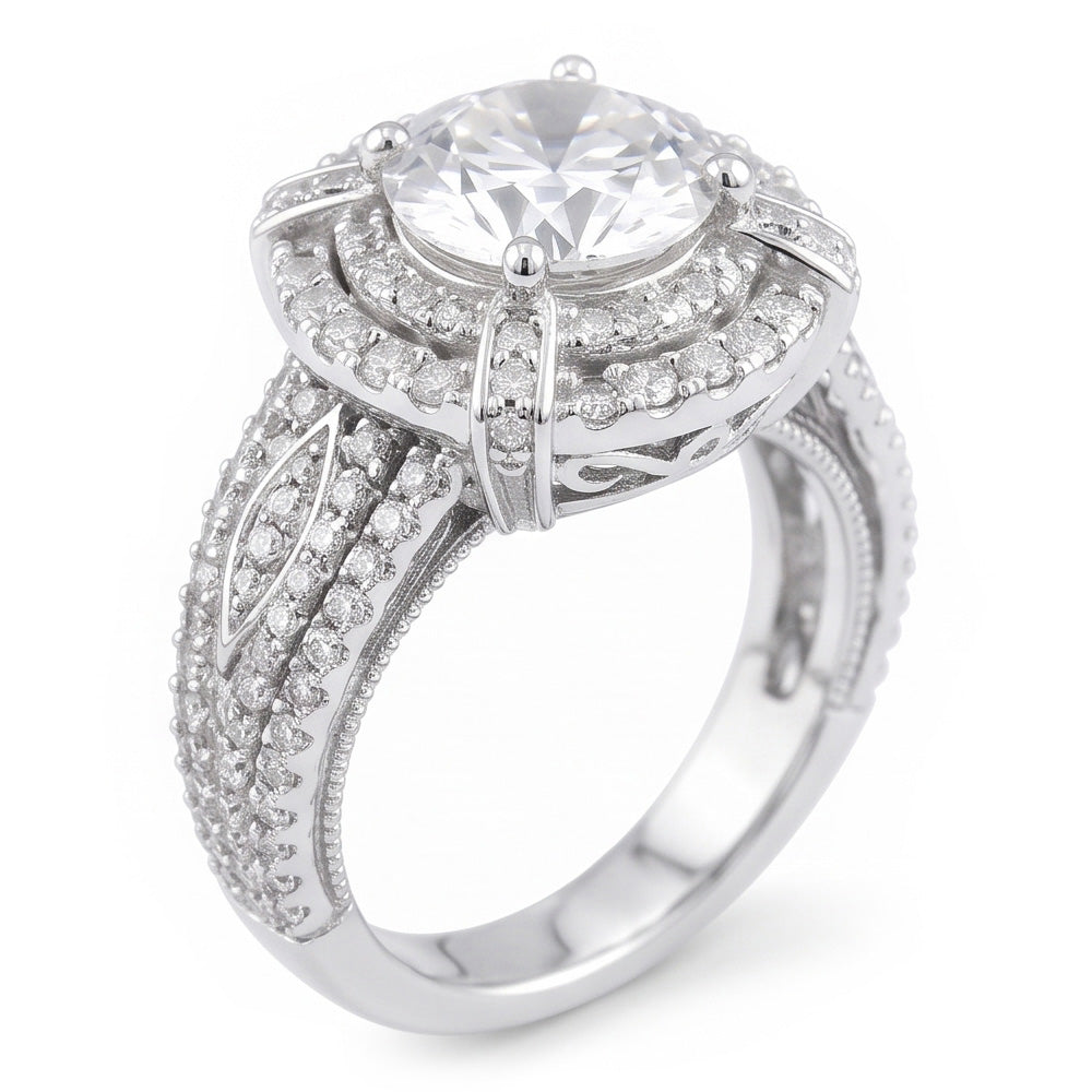 Natural Diamond Ring 3ct - White Gold 14K