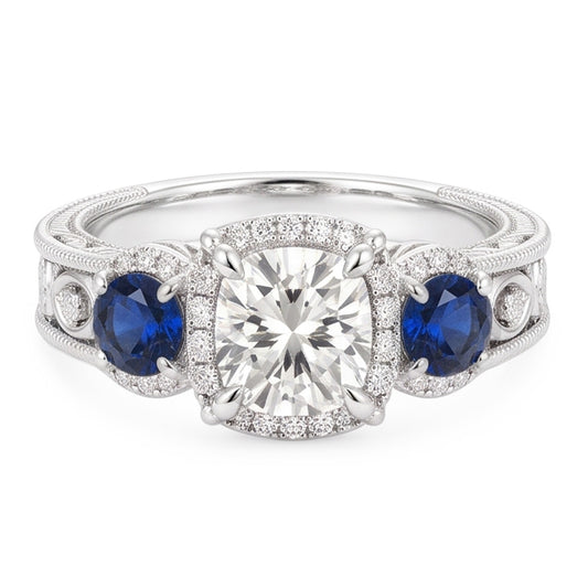 Natural Diamond Ring 3ct - White Gold 14K
