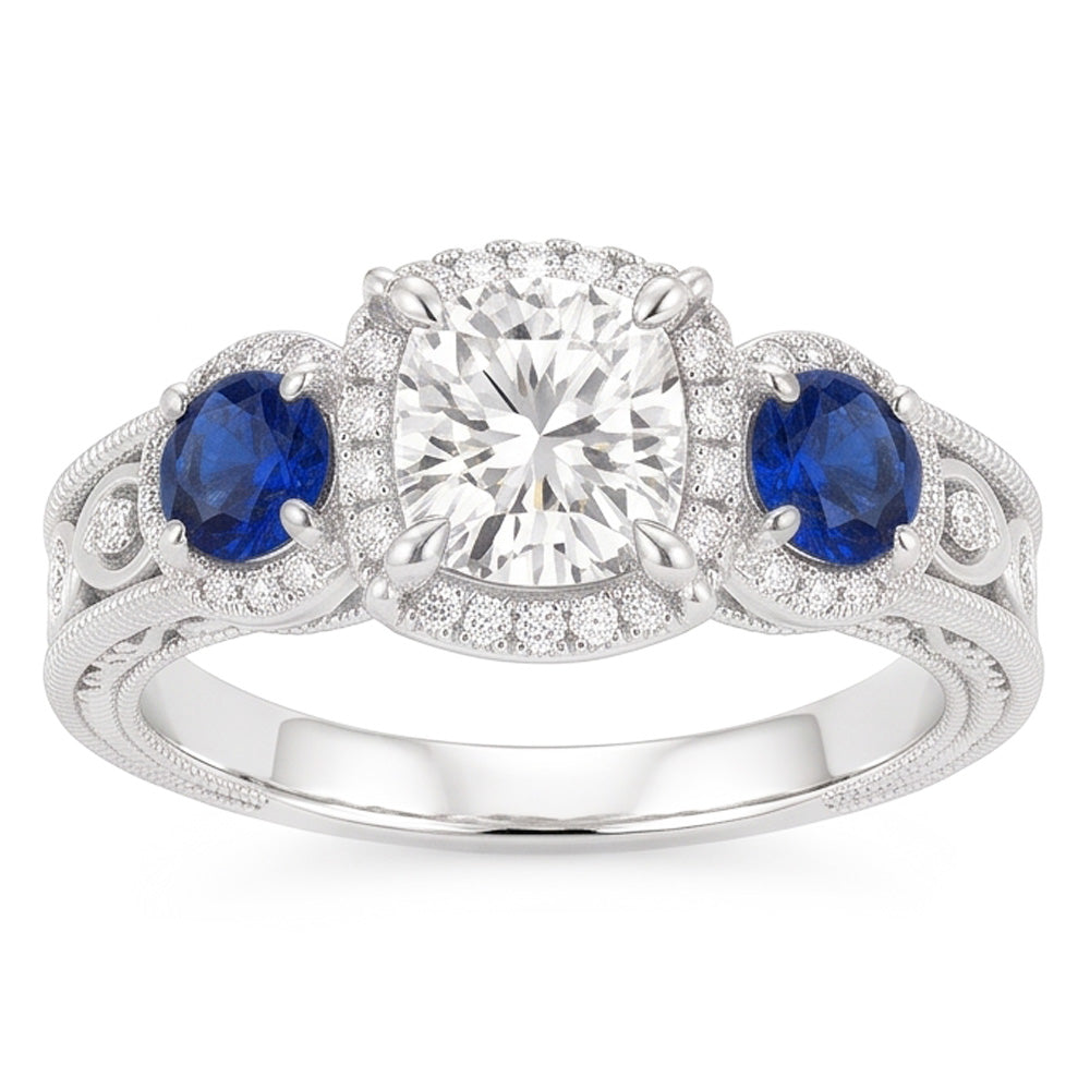 Natural Diamond Ring 3ct - White Gold 14K