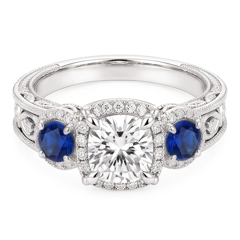 Natural Diamond Ring 3ct - White Gold 14K