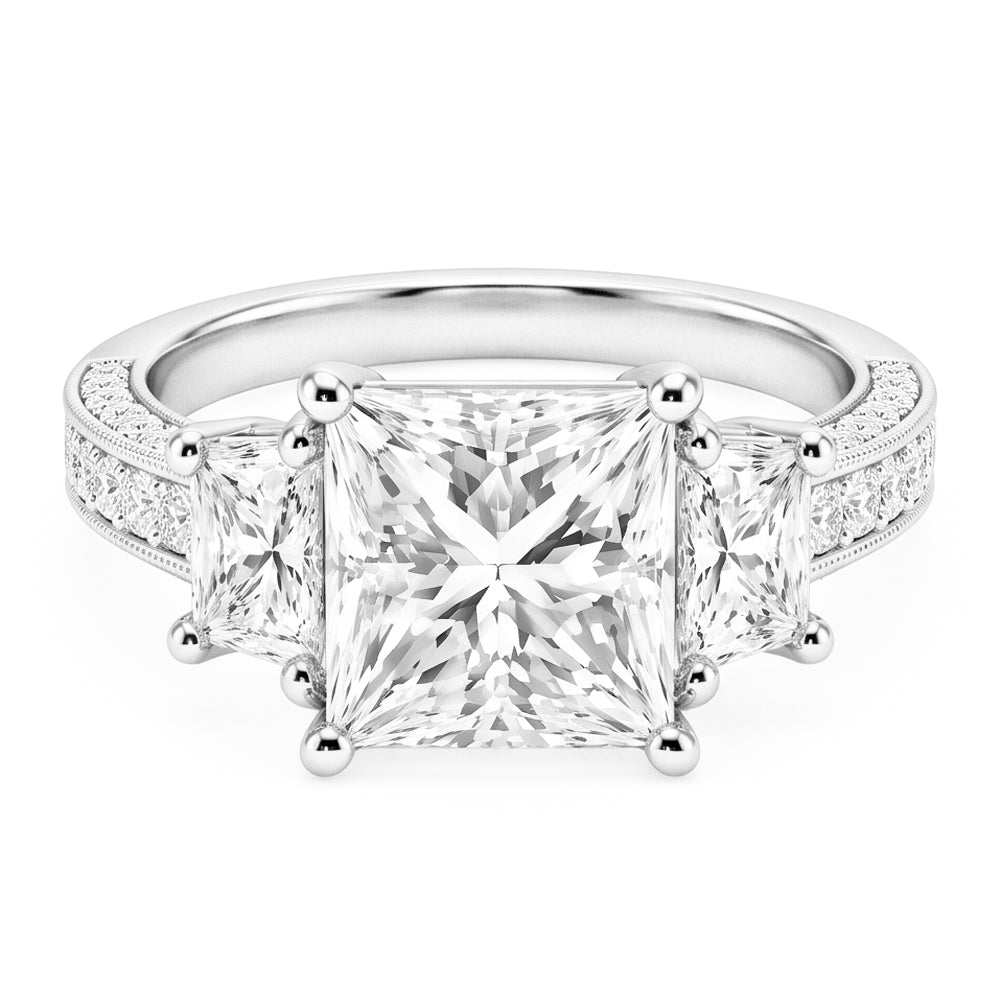 Natural Diamond Ring 4.30ct - White Gold 14K