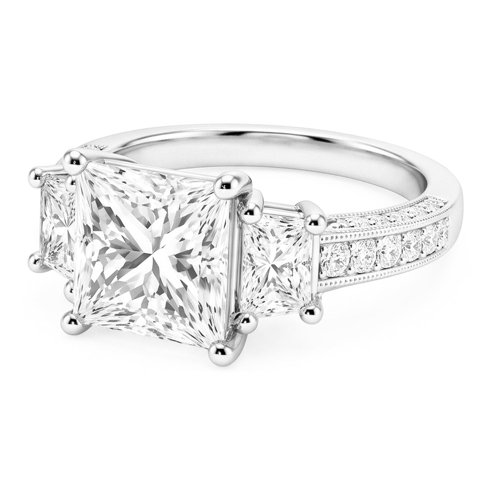 Natural Diamond Ring 4.30ct - White Gold 14K