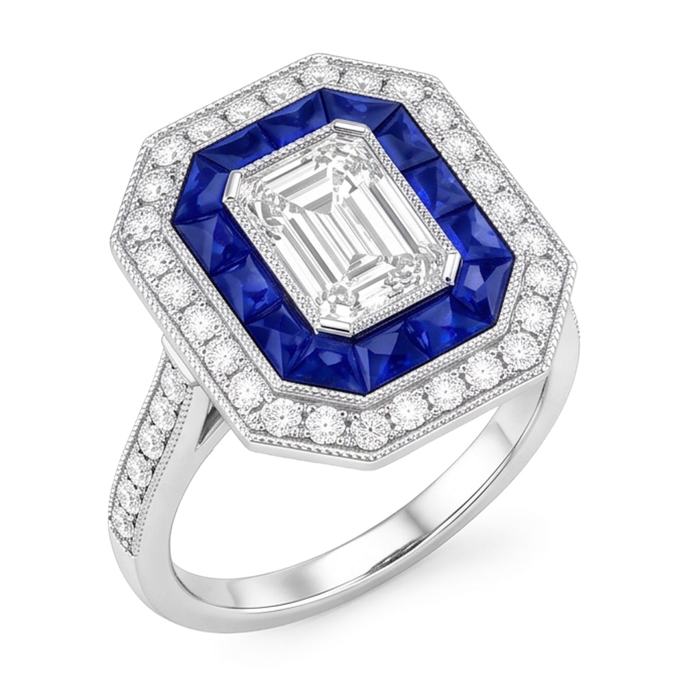 Natural Diamond Ring 4.50ct - White Gold 14K