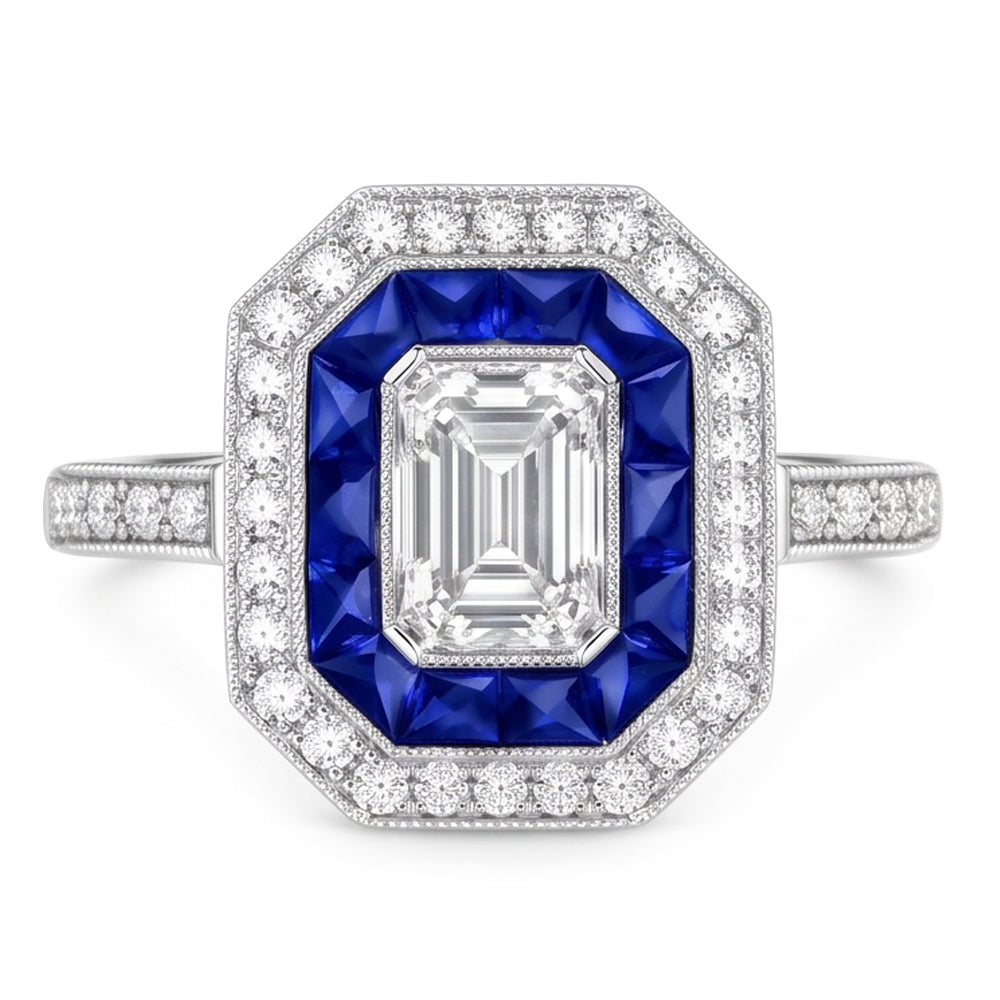 Natural Diamond Ring 4.50ct - White Gold 14K