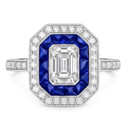 Natural Diamond Ring 4.50ct - White Gold 14K