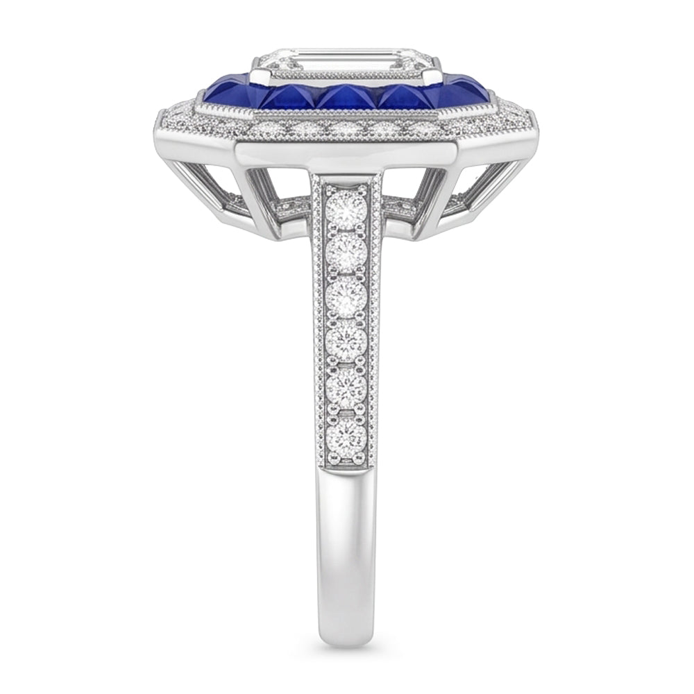 Natural Diamond Ring 4.50ct - White Gold 14K