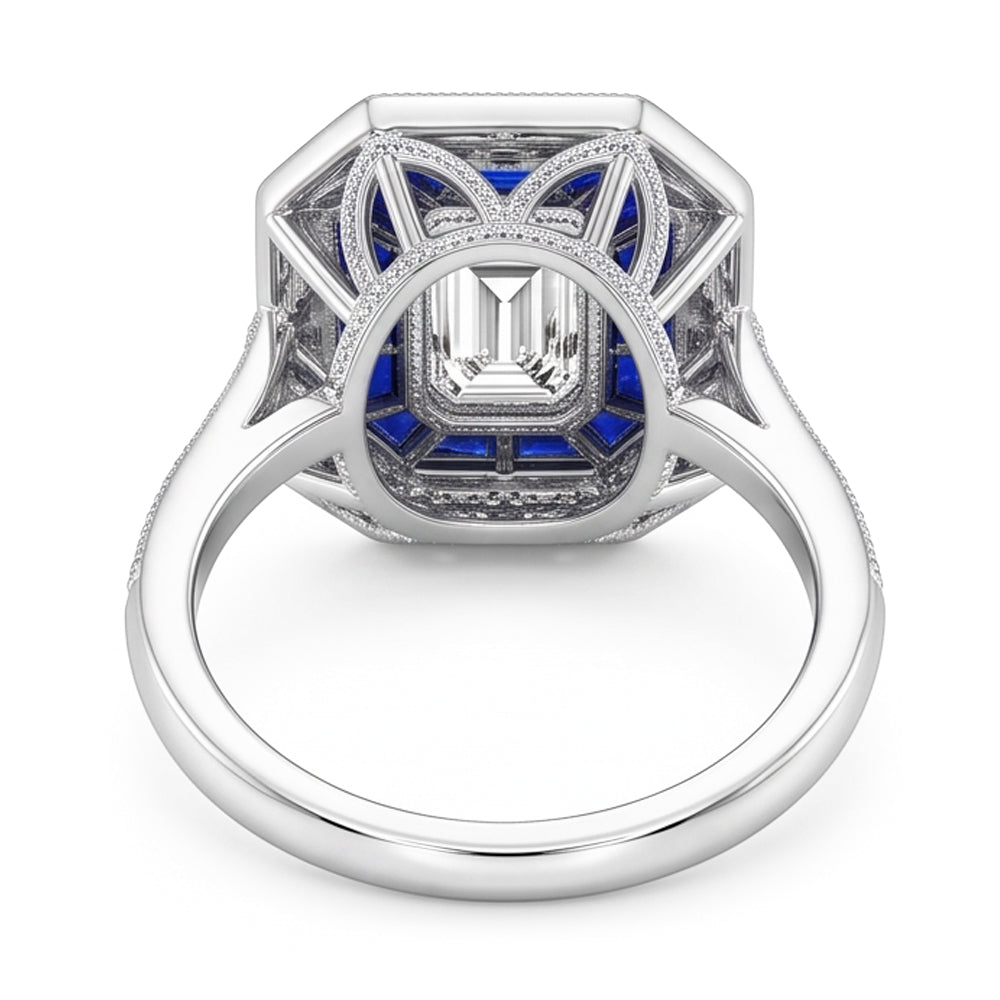 Natural Diamond Ring 4.50ct - White Gold 14K