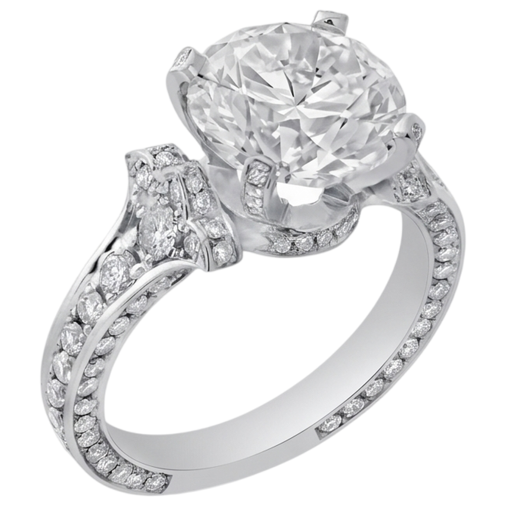 Natural Diamond Ring 4.75ct - White Gold 14K