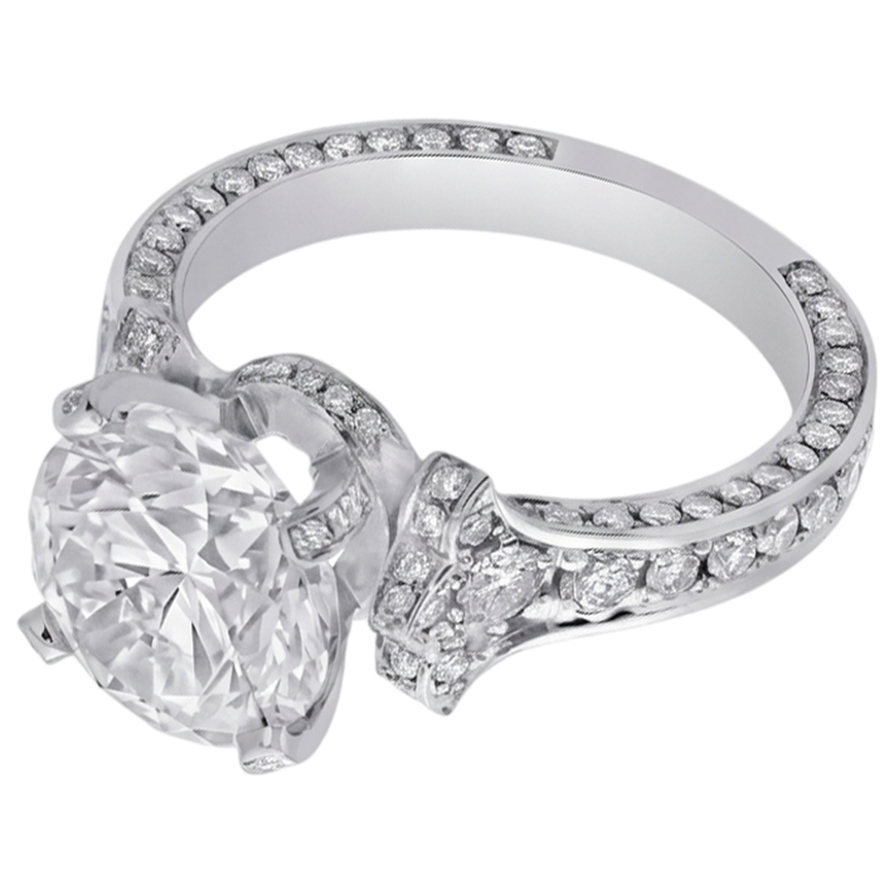 Natural Diamond Ring 4.75ct - White Gold 14K