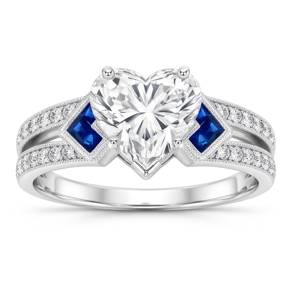 Natural Diamond Ring 6.50ct - White Gold 14K