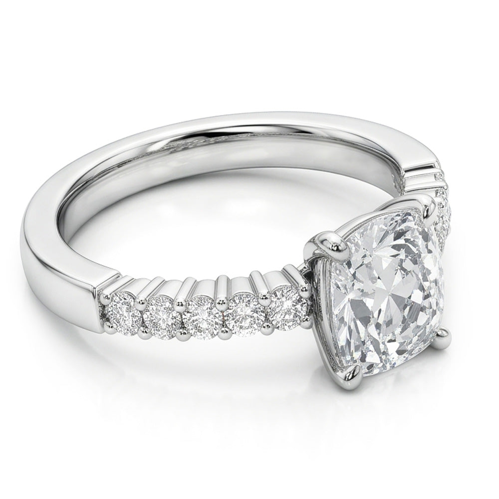 Natural Diamond Ring 6ct - White Gold 14K