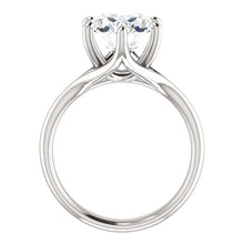 Natural Diamond Solitaire Cathedral Setting Engagement Ring Women Jewelry