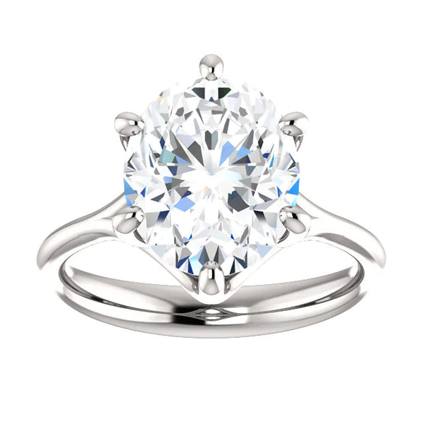 Natural Diamond Solitaire Cathedral Setting Engagement Ring Women Jewelry