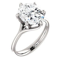 Natural Diamond Solitaire Cathedral Setting Engagement Ring Women Jewelry