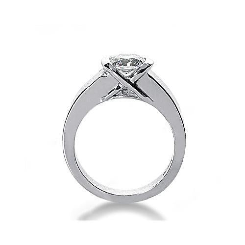 Natural Diamond Solitaire Engagement Ring White Gold 14K