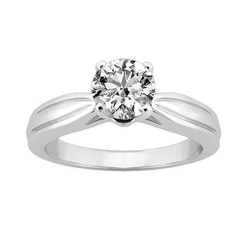Natural Diamond Solitaire Engagement Ring 2.50 Carats White Gold 14K