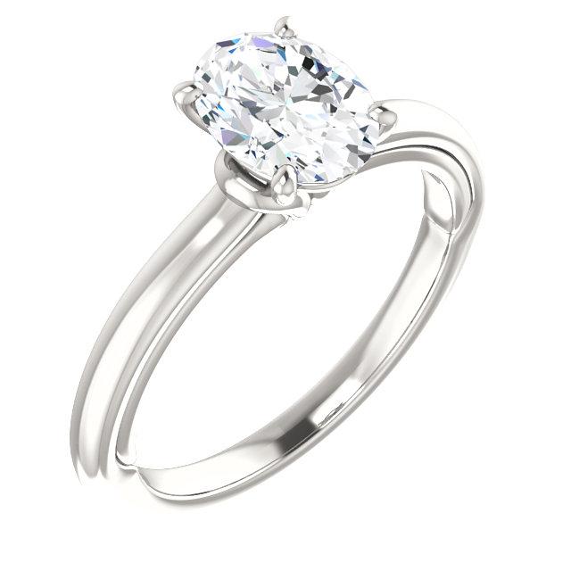 Diamond Solitaire Ring 5 Carats Cathedral Setting White Gold 14K
