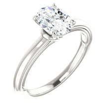 Diamond Solitaire Ring 5 Carats Cathedral Setting White Gold 14K