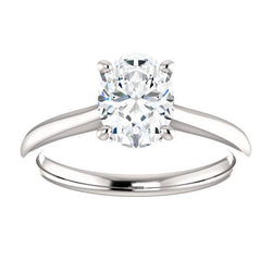 Natural Diamond Solitaire Ring 5 Carats Cathedral Setting White Gold 14K