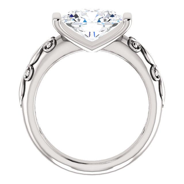 2Natural Diamond Solitaire Ring Antique Style 2.50 Carats Filigree White Gold