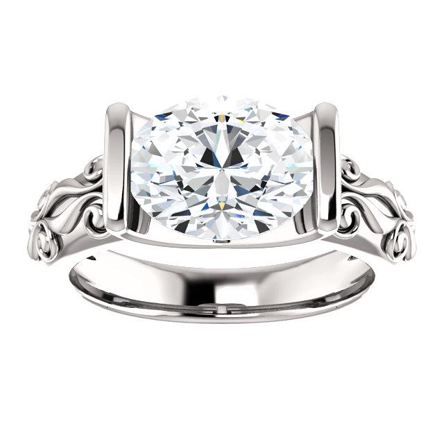 Natural Diamond Solitaire Ring Antique Style 2.50 Carats Filigree White Gold3
