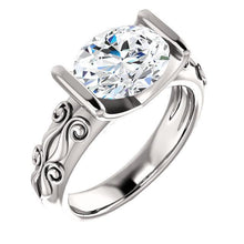 Natural Diamond Solitaire Ring Antique Style 2.50 Carats Filigree White Gold