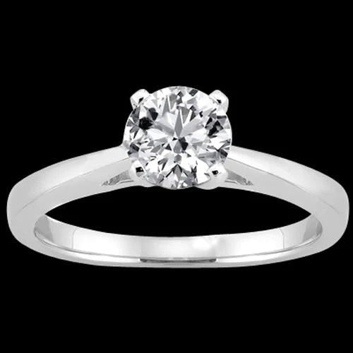 Natural Diamond Solitaire Ring Cathedral Setting 1.51 Carats White Gold 14K