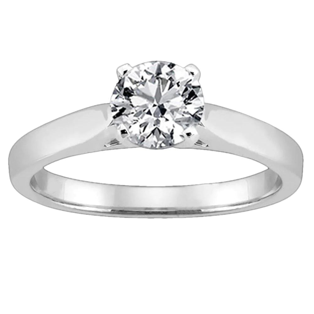 Natural Diamond Solitaire Ring Cathedral Setting 1.51 Carats White Gold 14K