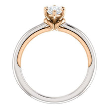 Natural Diamond Solitaire Ring Marquise Cut 1 Carat Two Tone Ladies Jewelry2