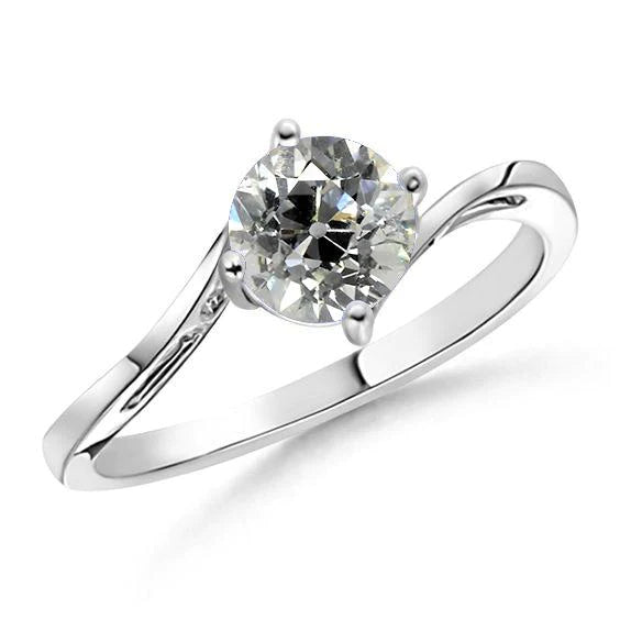 Natural Diamond Solitaire Ring Old Miner Round Cut 1.50 Carats Tension Style