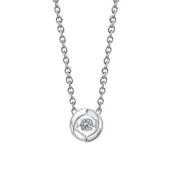 Natural Earth Mined Diamond Solitaire Women Necklace Pendant 0.50 Carat White Gold 14K