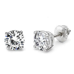 Natural Diamond Stud Earrings 1.5 Ct. White Gold 14K Diamond Jewelry