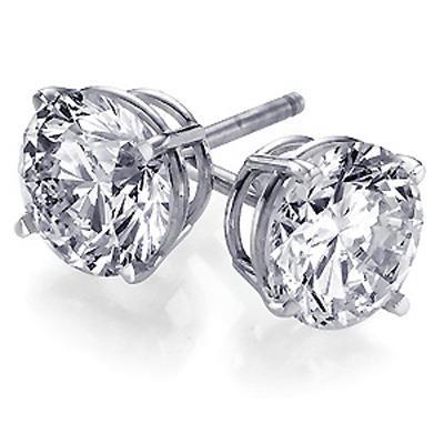 Natural Diamond Stud Earrings 2.50 Carats Solid Gold Jewelry