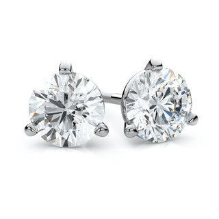   Natural Diamond Stud Earrings 3.5 Ct Solid White Gold 14K