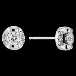 Natural Diamond Stud Earrings Round 2.5 Ct. White Gold