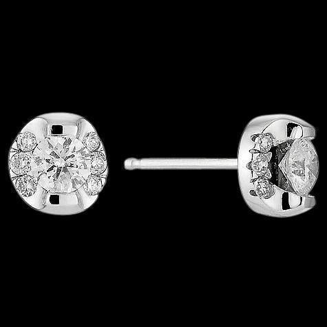Natural Diamond Stud Earrings Round 2.5 Ct. White Gold
