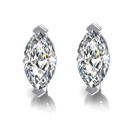 Natural Diamond Studs Earring 1 Carat Marquise Cut White Gold 14K