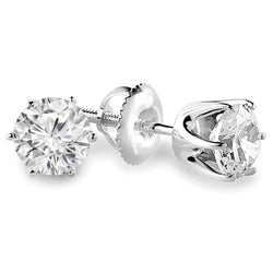 Natural Diamond Studs Earring 1.55 Carats White Gold 14K