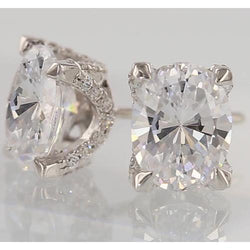 Natural Diamond Studs Earring Oval 2 Carats