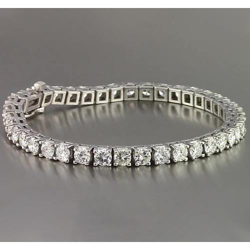 Natural Diamond Tennis Bracelet 10 Carats White Gold New
