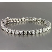 Natural Diamond Tennis Bracelet 10 Carats White Gold New